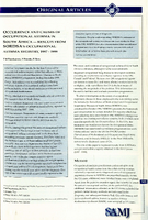 Occurrence and Causes of Occupational Asthma in South Africa Results from SORDSAs Occupational Asthma Registry 19971999