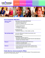 Inside knowledge get the facts about gynecologic cancer 2013 achievements