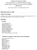 Summary proceedings  CDCNIOSH Advisory Board on Radiation and Worker Health  145th Meeting Wednesday April 27 and Thursday April 28 2022