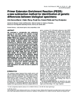 Primer Extension Enrichment Reaction PEER a new subtraction method for identification of genetic differences between biological specimens