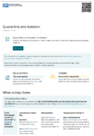 Quarantine and Isolation