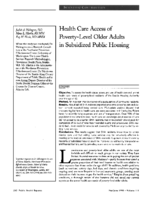 Health care access of povertylevel older adults in subsidized public housing