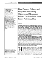 Blood Pressure Diabetes And Body Mass Index Among Chippewa And Menominee Indians The InterTribal Heart Project Preliminary Data