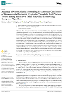 Accuracy of Automatically Identifying the American Conference of Governmental Industrial Hygienists Threshold Limit Values Twelve Lifting Zones over Three Simplified Zones Using Computer Algorithm