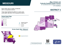 MO Congressional District 03 Stroke and Federally Qualified Health Centers Map 119th Congress