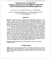 Expectations Vs Experience Training Lessons Based Upon Miners Difficulties When Using Emergency Breathing Apparatus