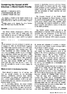 Containing the spread of HIV infection a world health priority