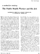 A method for studying the public health worker and his job