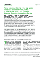 What we are watchingfive top global infectious disease threats 2012 a perspective from CDCs Global Disease Detection Operations Center