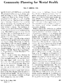 Community planning for mental health