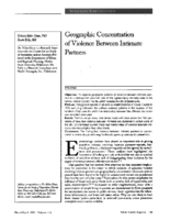 Geographic Concentration Of Violence Between Intimate Partners