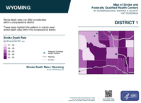 WY Congressional District 01 Stroke and Federally Qualified Health Centers Map 119th Congress