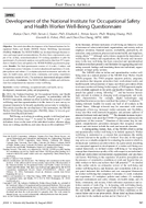 Development of the National Institute for Occupational Safety and Health Worker WellBeing Questionnaire