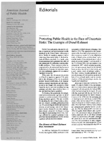 Protecting Public Health in the Face of Uncertain Risks The Example of Diesel Exhaust