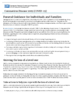 Funeral guidance for individuals and families May 27 2020