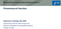 Pneumococcal vaccines
