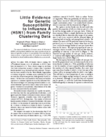 Little Evidence for Genetic Susceptibility to Influenza A H5N1 from Family Clustering Data