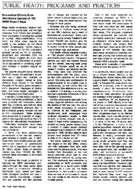 PUBLIC HEALTH PROGRAMS AND PRACTICES