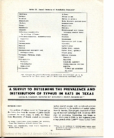 A survey to determine the prevalence and distribution of typhus in rats in Texas