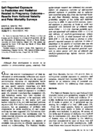 SelfReported Exposure To Pesticides And Radiation Related To Pregnancy OutcomeResults From National Natality And Fetal Mortality Surveys