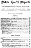 Public Health Reports  v XV no 37  table of contents