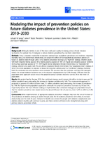 Modeling the impact of prevention policies on future diabetes prevalence in the United States 20102030