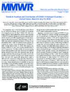 Trends in number and distribution of COVID19 hotspot counties  United States March 8July 15 2020