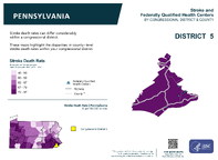 PA Congressional District 05 Stroke and Federally Qualified Health Centers Map 118th Congress