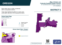 OR Congressional District 05 Stroke and Federally Qualified Health Centers Map 119th Congress