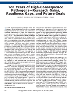 Ten Years of HighConsequence PathogensResearch Gains Readiness Gaps and Future Goals