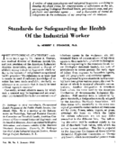 Standards for safeguarding the health of the industrial worker