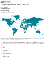 Coronavirus Disease 2019 COVID19 World Map Global Map As of 1200 pm ET March 18 2020