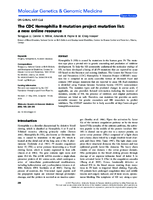 The CDC Hemophilia B mutation project mutation list a new online resource