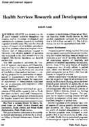 Health services research and development