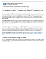 Considerations for communitybased organizations June 15 2020