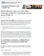 What rideshare taxi limo and other passenger driversforhire need to know about COVID19 Nov 13 2020