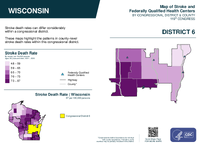 WI Congressional District 06 Stroke and Federally Qualified Health Centers Map 119th Congress