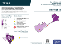 TX Congressional District 14 Stroke and Stroke Centers Map 119th Congress