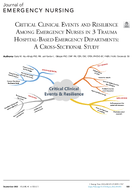 Critical Clinical Events and Resilience Among Emergency Nurses in 3 Trauma HospitalBased Emergency Departments A CrossSectional Study
