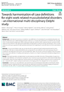 Towards harmonisation of case definitions for eight workrelated musculoskeletal disorders  an international multidisciplinary Delphi study