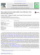 Metaanalysis of workfamily conflict mean differences does national context matter