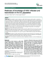 Predictors of knowledge of H1N1 infection and transmission in the US population