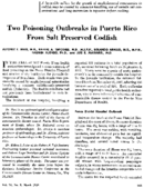 Two poisoning outbreaks in Puerto Rico from salt preserved codfish