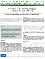 Validation of the Prevention Impacts Simulation Model PRISM