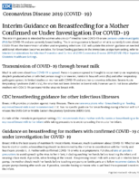 Interim guidance on breastfeeding for a mother confirmed or under investigation for COVID19