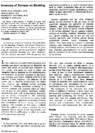 Inventory of surveys on smoking