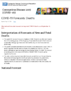 Coronavirus Disease 2019 COVID19 COVID19 Forecasts Deaths Updated Sept 17 2020