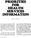 Priorities for health services information