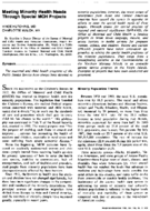 Meeting Minority Health Needs Through Special Mch Projects