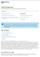 Health Disparities Provisional Death Counts for Coronavirus Disease 2019 COVID19 January 12 2022